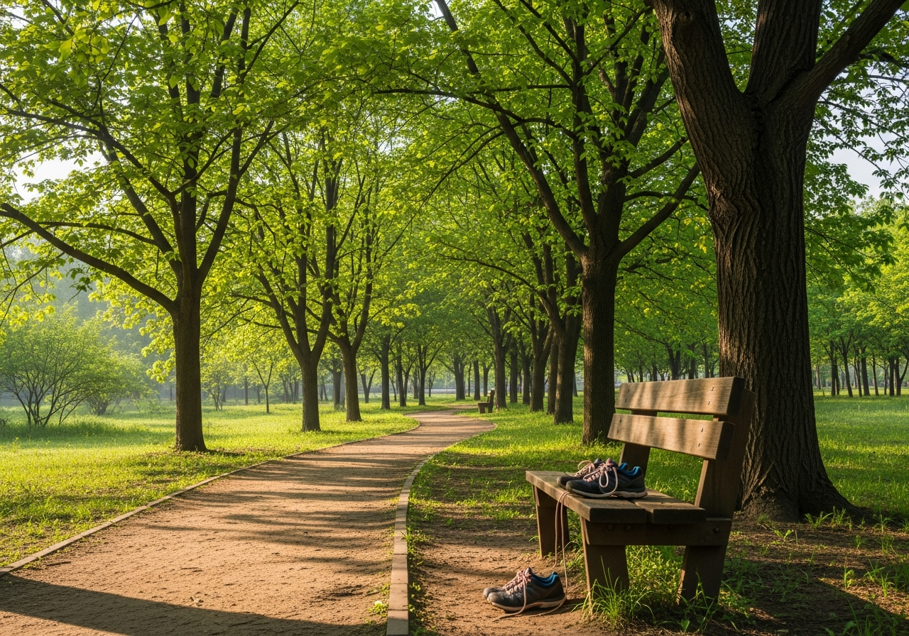 Peaceful walking path for daily joint-friendly movement